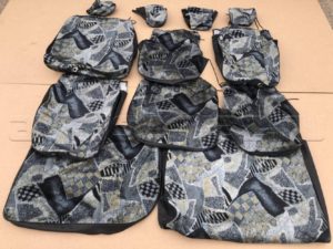 Чехлы УАЗ-"Патриот" 2014 г.в. (стег.велюр/поролон) узкий подголовник,задние сид.-без подлок., к-т.