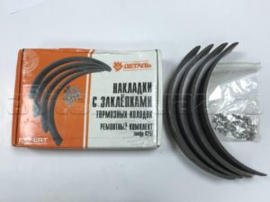 РК тормозных колодок (накладки с заклепками)(АДС)(№ 025), к-т.